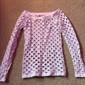 White stretchy dance shirt.